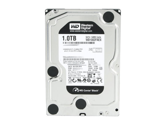 Disque dur interne WD Caviar Black WD1002FAEX 1 To 7200 tr/min 64 Mo de cache SATA 6,0 Gb/s 3,5