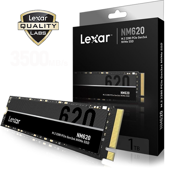 Lexar NM620 1TB SSD, PCIe 3.0 x4, NVMe 1.4, M.2 2280