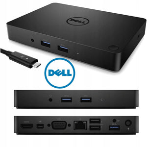 Station d'accueil Dell WD15 💻 HDMI, Mini DisplayPort et VGA - Livrée avec un adaptateur Dell 130 W