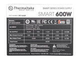 Thermaltake Smart Series 600W SLI / CrossFire Ready Continuous Power ATX12V V2.3 / EPS12V 80 PLUS Certified Active PFC Power Supply Haswell Ready PS-SPD-0600NPCWUS-W