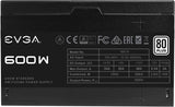 EVGA 600W 80 Plus Certified 100-W1-0600-K1 Power Supply, 600W - Refurbished - Grade A