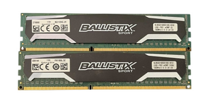 LOT 2 - Ballistix Sport 16 Go de RAM (2 x 8 Go) DDR3 1600 (PC3 12800) Mémoire de bureau Modèle BLS2KIT8G3D1609DS1S00